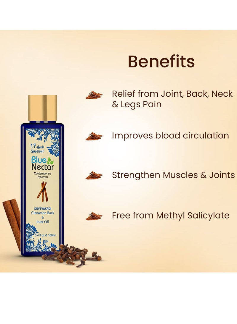 Blue Nectar Blue Nectar Ayurvedic Pain Relief oil for Body Back Knee Legs Shoulder and Muscle pain with Cinnamon and Clove 17 Herbs 200 Ml  - Image 3