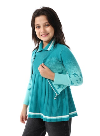 Acrylic Girls Dress With Self Pattern Jacket _ Turquoise - pzsku/ZCB9A431327C87E46F869Z/45/1757241817/c5ad19ef-2075-4222-8ad8-704de26af348