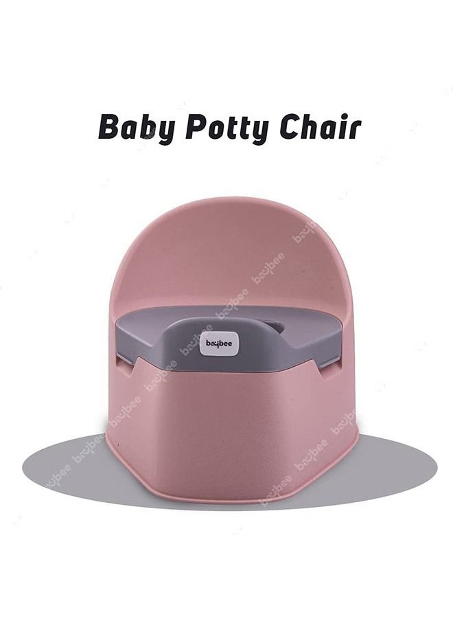 BAYBEE - Baby Potty Training Seat For Kids Baby Potty Seat Chair With Closing Lid And Removable Tray Potty Trainer Seat For Toddlers Potty Seat For Baby 0 To 3 Years Child Boys Girls Beige - Image 1