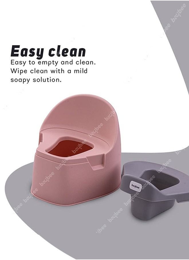 BAYBEE - Baby Potty Training Seat For Kids Baby Potty Seat Chair With Closing Lid And Removable Tray Potty Trainer Seat For Toddlers Potty Seat For Baby 0 To 3 Years Child Boys Girls Beige - Image 1