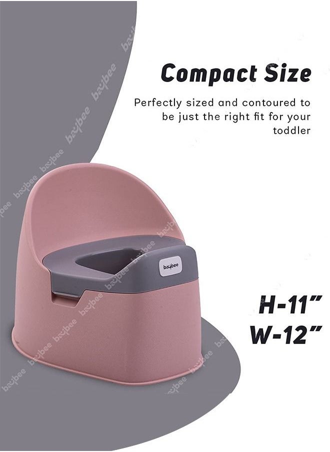 BAYBEE - Baby Potty Training Seat For Kids Baby Potty Seat Chair With Closing Lid And Removable Tray Potty Trainer Seat For Toddlers Potty Seat For Baby 0 To 3 Years Child Boys Girls Beige - Image 1