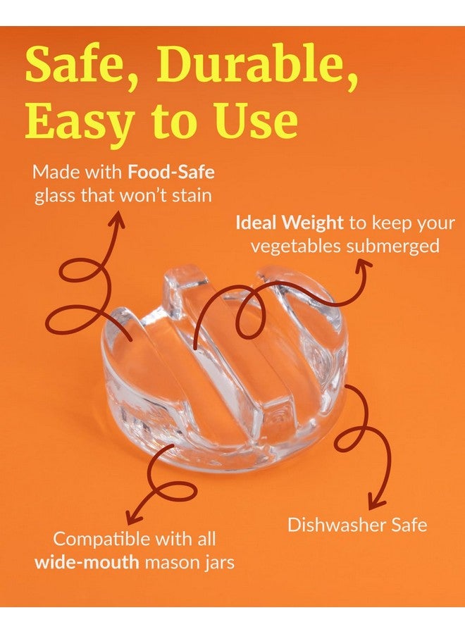 Elementi Fermentation Weight Set of 4 - Easy to Use Glass Fermenting Weights, Perfect Fit for Wide Mouth Mason Jars, Highly Durable Soda-Lime Glass Fermentation Kit for Sauerkraut, Kimchi & More - Image 4