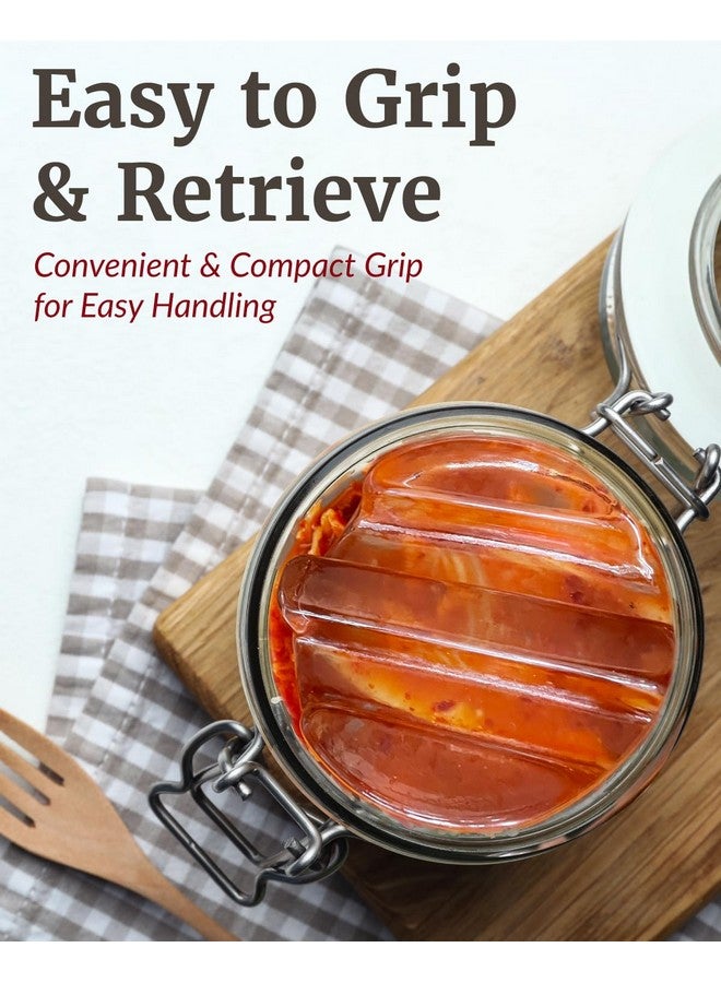 Elementi Fermentation Weight Set of 4 - Easy to Use Glass Fermenting Weights, Perfect Fit for Wide Mouth Mason Jars, Highly Durable Soda-Lime Glass Fermentation Kit for Sauerkraut, Kimchi & More - Image 3