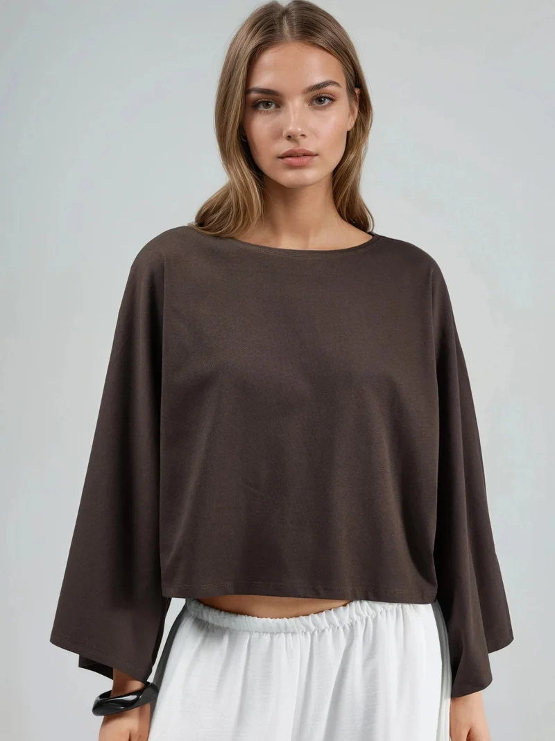 بوسيم BUSEM Loose Fit Boat Neck Blouse