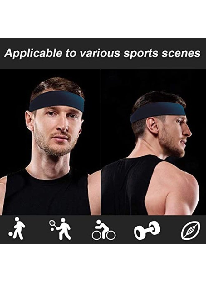 JZS Headband Mens Sports Sweatband Stretchy Moisture Wicking for Running, Cycling, Basketball, Yoga, Fitness Workout for Men and Women(3 Pack) - Image 5
