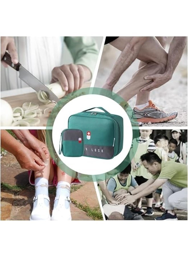 Generic 2 Size Empty First Aid Bags with Small Medical Pouch Insulated Survival Medicine Bag Portable Medication Travel Carrying Case for Car Home Camping Office Green - Image 5