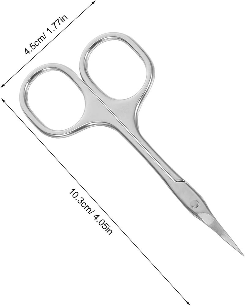 Ciieeo Stainless Steel Eyebrow Trimming Scissors Facial Hair Grooming Small Precision Beard Shears Compact Design for Travel and Personal Care - Image 2