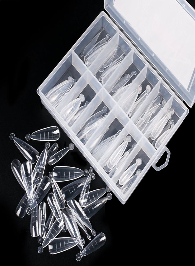 DOUBORQ 120Pcs Nail Tips with Scale Crystal False Nails for Nail Extension Home Salon Manicure Use - Image 3