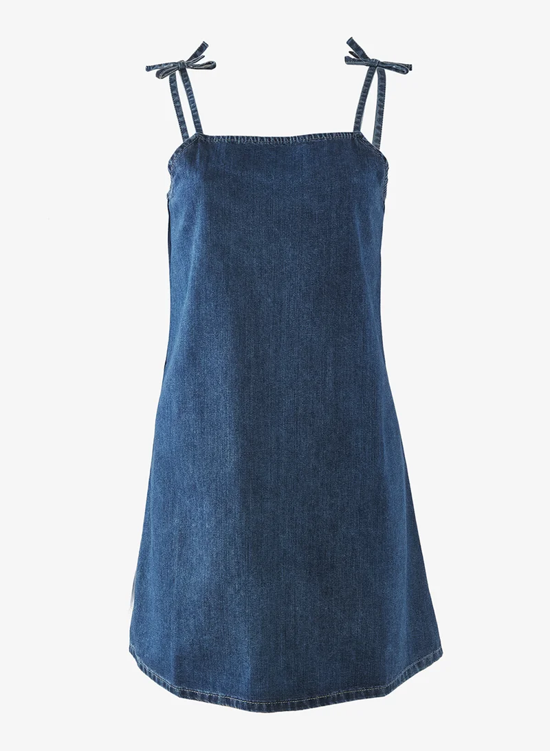 H&M Tie-detail denim dress