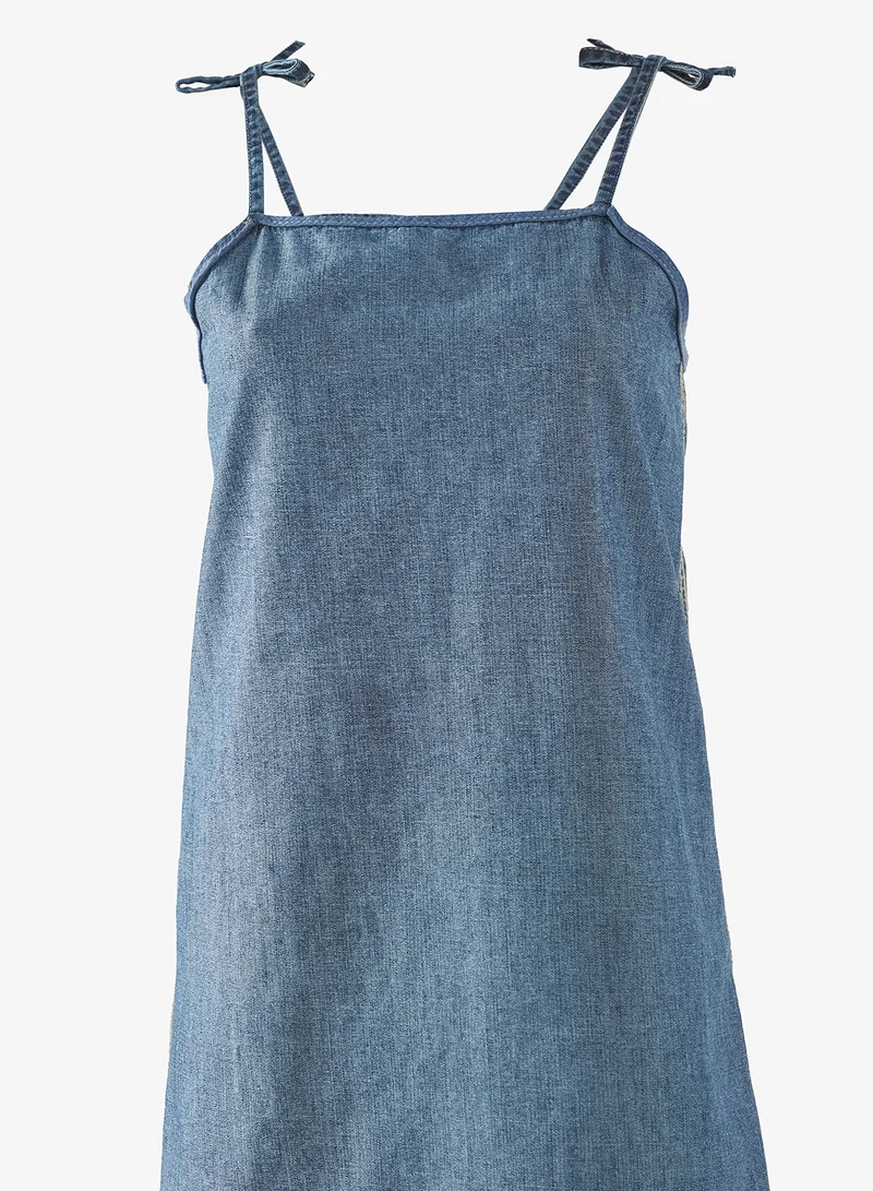 H&M Tie-detail denim dress