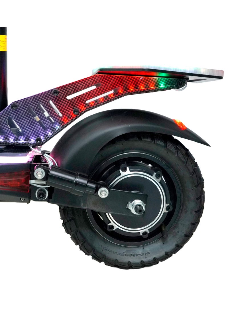 ROHAN WINGS E Scooter for Adults Rohan Wings S1(KT6A new version), Powerful Motor, 48V 13AH LT Battery, 35-40km Range, with RGB lights on skate board and Mud guards, Foldable, Display Meter, Bluetooth Speaker, Helmet, Safety Belt, Mobile Holder, Pump, Tool Kit  - Image 4