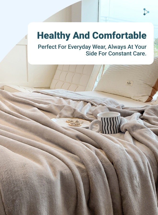 بطانية خفيفة الوزن، 1000 جرام، بطانية فائقة النعومة لجميع الفصول، بطانية للفراش والأريكة، رمادية 150 × 200 سم - Image 3