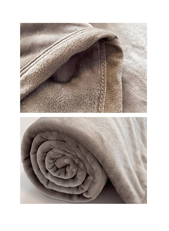 بطانية بوليستر صوفية 200×150 سم 1000 جم - ناعمة وقابلة للتنفس ومقاومة للكهرباء الساكنة والتلاشي - للاستخدام في الطائرة/المكتب/السيارة/الأريكة - رمادية - Image 5