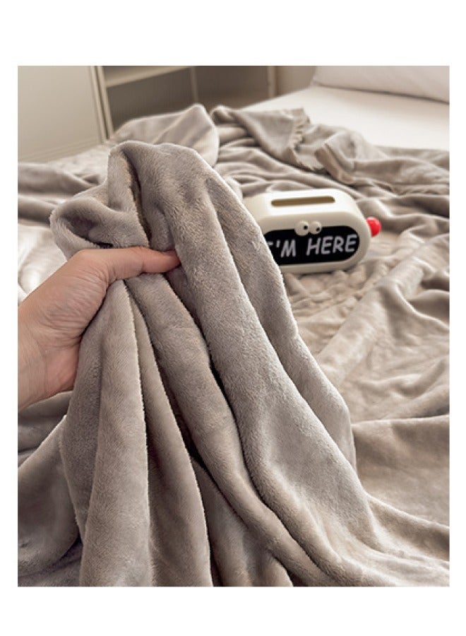 بطانية بوليستر صوفية 200×150 سم 1000 جم - ناعمة وقابلة للتنفس ومقاومة للكهرباء الساكنة والتلاشي - للاستخدام في الطائرة/المكتب/السيارة/الأريكة - رمادية - Image 4