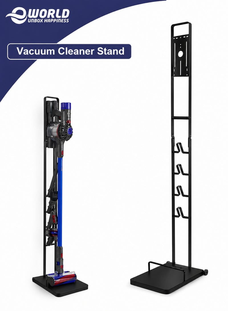 Eworld Premium Floor Docking Dyson Stand for Cordless Vacuum Cleaners with Wheels, Compatible with Dyson V6, V7, V8, V10, V11, V12 & V15, No Wall Drilling, Durable Metal Holder in Sleek Black - Image 1