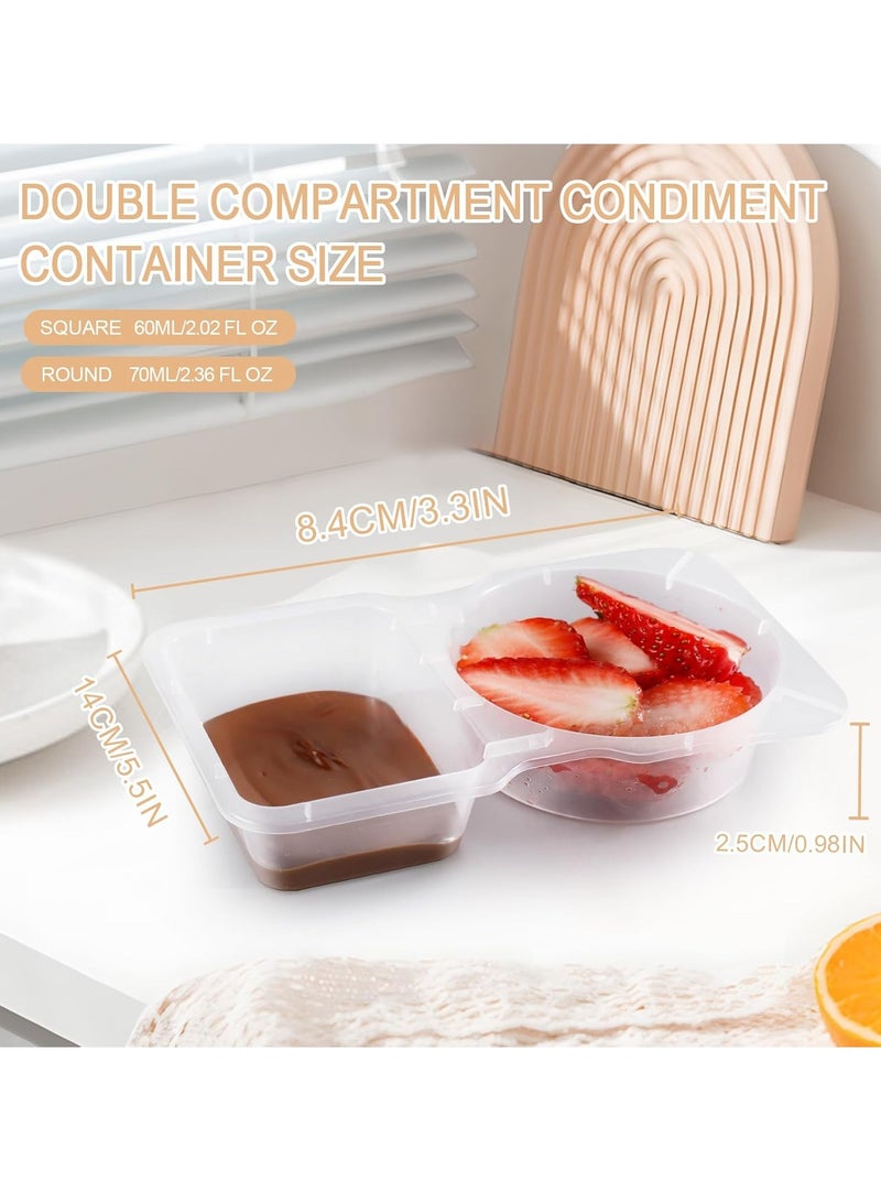 50 reusable covered snack containers, new snack containers, snack box container portion control, snack packaging containers, double compartment snack containers for dining out and camping - Image 5