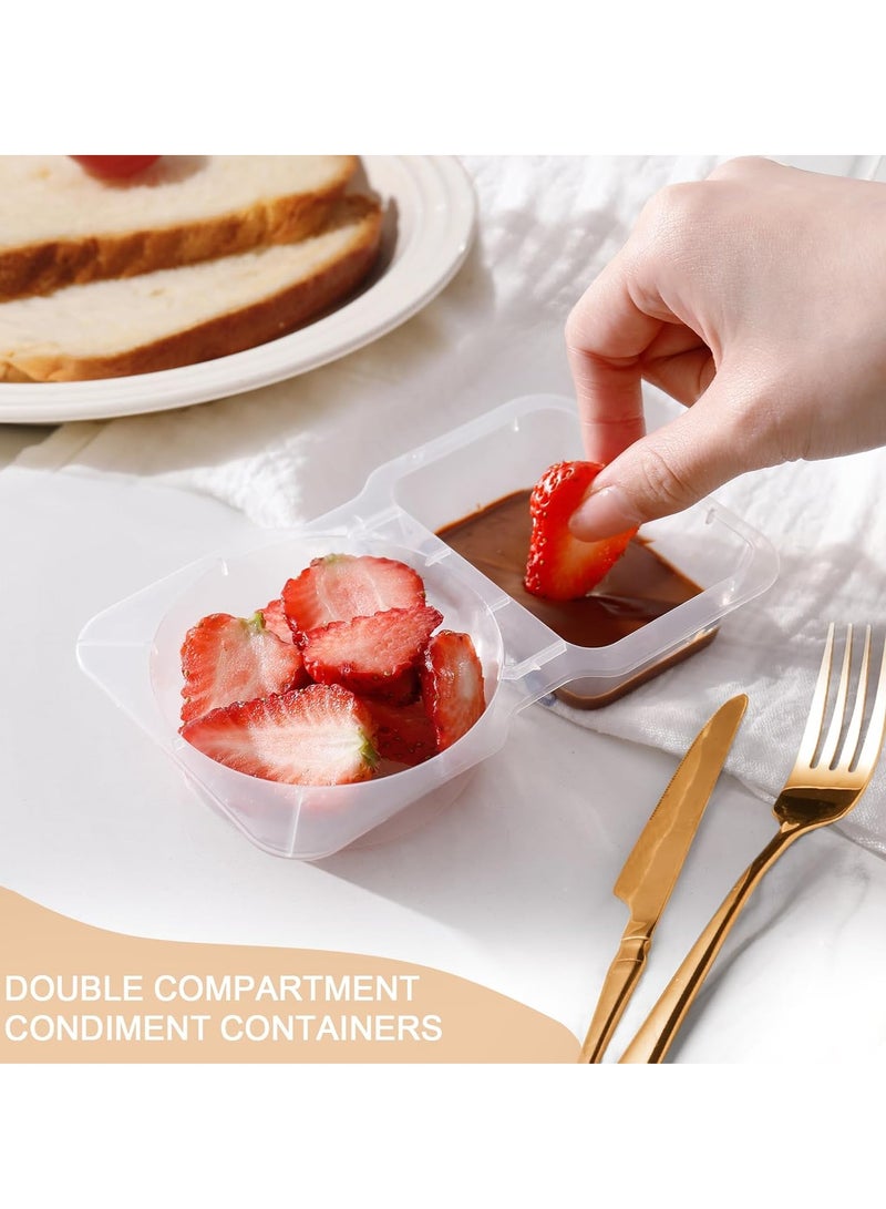 50 reusable covered snack containers, new snack containers, snack box container portion control, snack packaging containers, double compartment snack containers for dining out and camping - Image 2