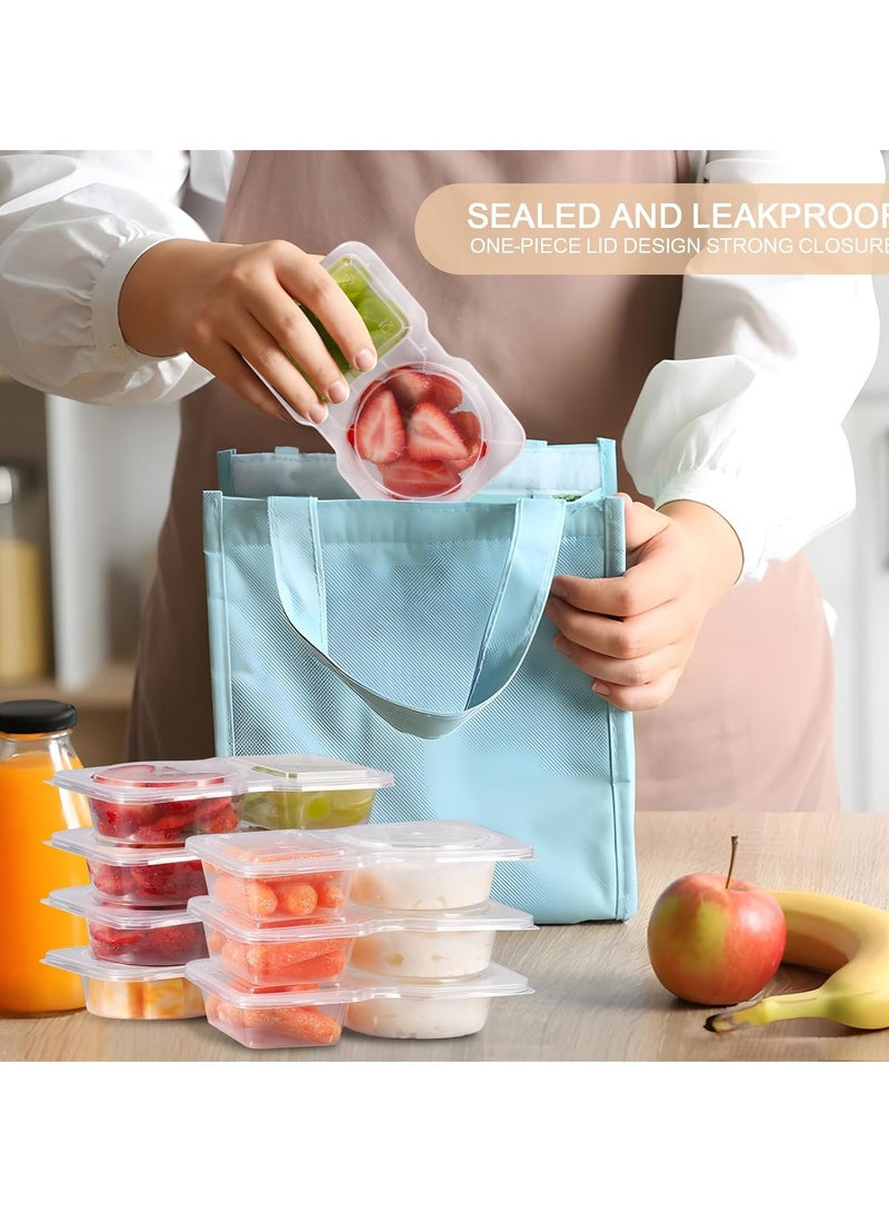 50 reusable covered snack containers, new snack containers, snack box container portion control, snack packaging containers, double compartment snack containers for dining out and camping - Image 4
