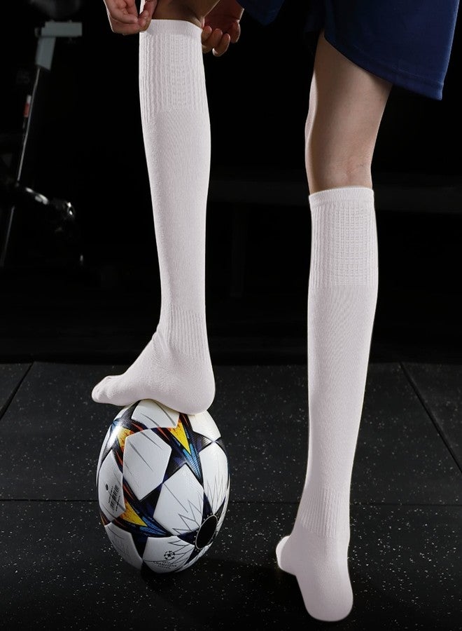 GRAPMKTG 3 Pack Soccer Softball Baseball Socks for Youth Football Knee High Socks for Kids Tube Socks for Boys Girls White X-Small - Image 2