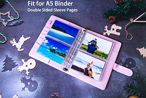 WITHYU 30 Pack 120 Pockets 3.5x5 Photocard Sleeves for 6 Ring A5 Binder, Ultra-Clear Sleeves, Double-Sided 2 Pocket Pages, Top Loading Sheet Protector for Photos, Postcards, Seed Packets - Image 3
