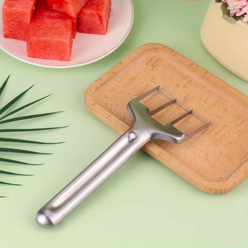 Silver Watermelon Slicer Heavy Duty 430 Stainless Steel Fruit Dipper - Image 1