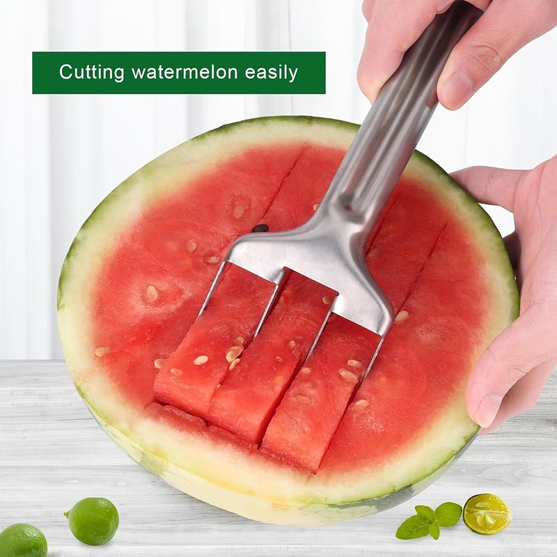 Silver Watermelon Slicer Heavy Duty 430 Stainless Steel Fruit Dipper - Image 3