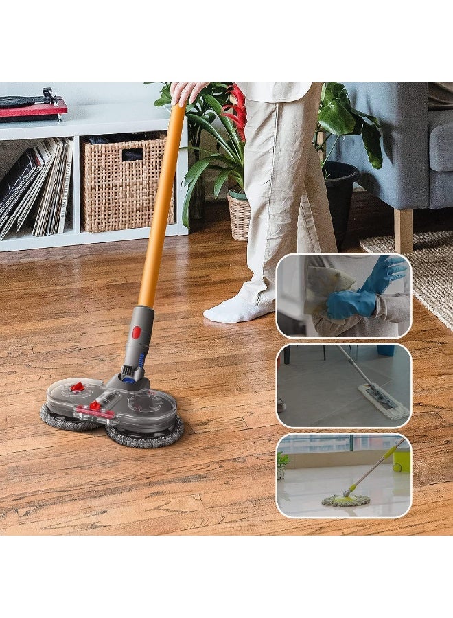 YOUWE7 رأس ممسحة YOUWE7 لمكنسة دايسون الكهربائية V15 V11 V10 V8 V7، ملحق ممسحة كهربائية مع خزان مياه قابل للفصل و12 وسادة ممسحة قابلة لإعادة الاستخدام - Image 2