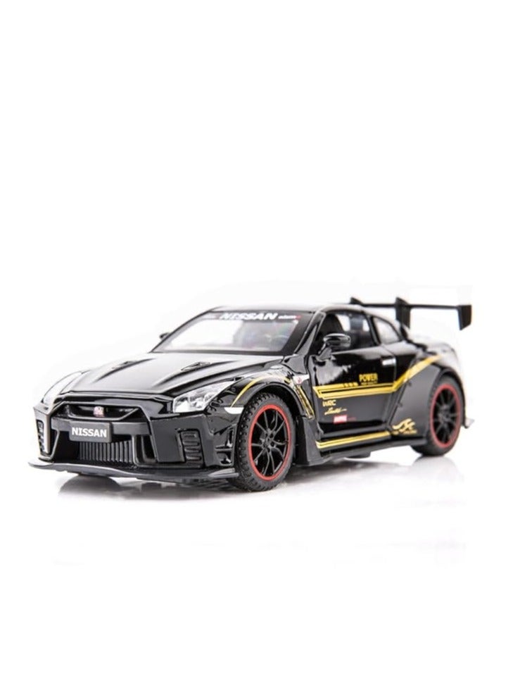 general 1/32 Nissan GTR R35 Supra Racing Model Toy Car Metal Pull Back Die Cast Car With Open 6 Doors & Sound Lights, Kids Gift Toys - Image 1