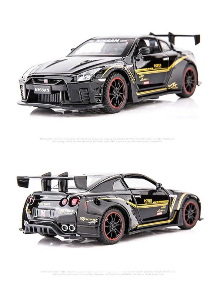 general 1/32 Nissan GTR R35 Supra Racing Model Toy Car Metal Pull Back Die Cast Car With Open 6 Doors & Sound Lights, Kids Gift Toys - Image 3