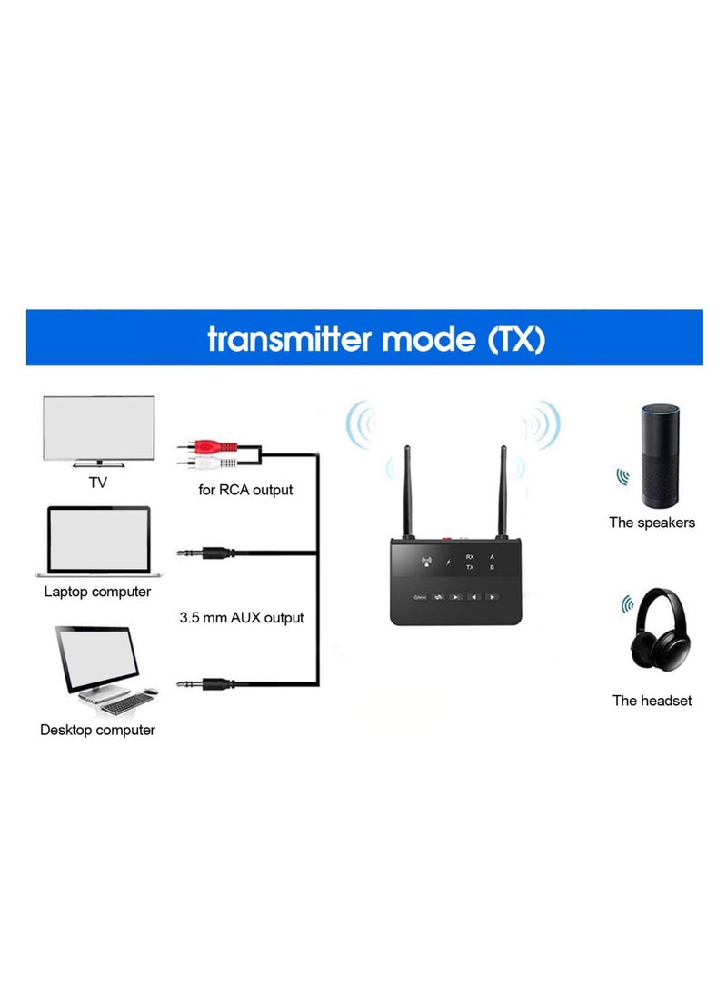 Excefore - Bluetooth Receiver, Bluetooth Transmitter Receiver, CSR 2 In 1 Wireless Bluetooth 5.0 Transmitter, Low Latency Audio Adapter, with Long Battery Life - Image 1