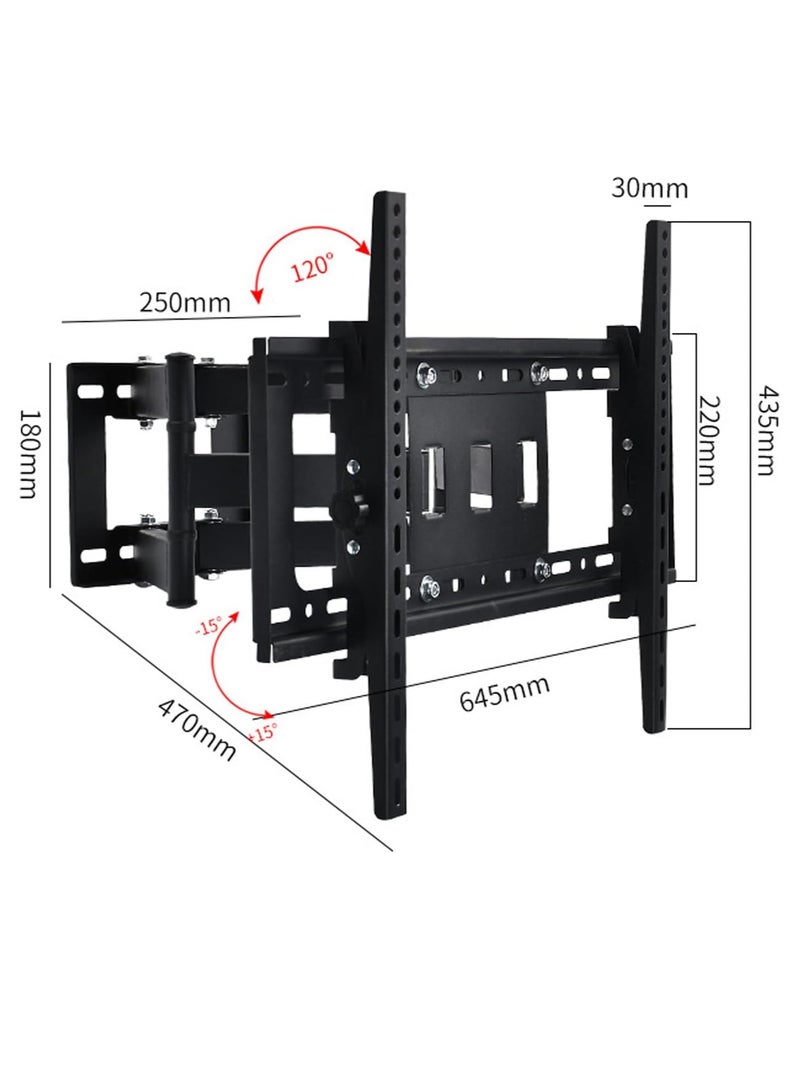 Yoawllty Full Motion TV Wall Mount with Swivel and Tilt – Dual Arm Bracket for 32–85 Inch TVs – Supports Up to 110 lbs – Fits 12/16 Inch Studs  - Image 2