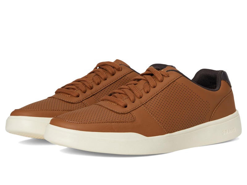 COLE HAAN حذاء كول هان للرجال غراند كروس كورت العصري المثقوب، جلد بني بريطاني/عاجي، 10.5-م أمريكي - Image 2