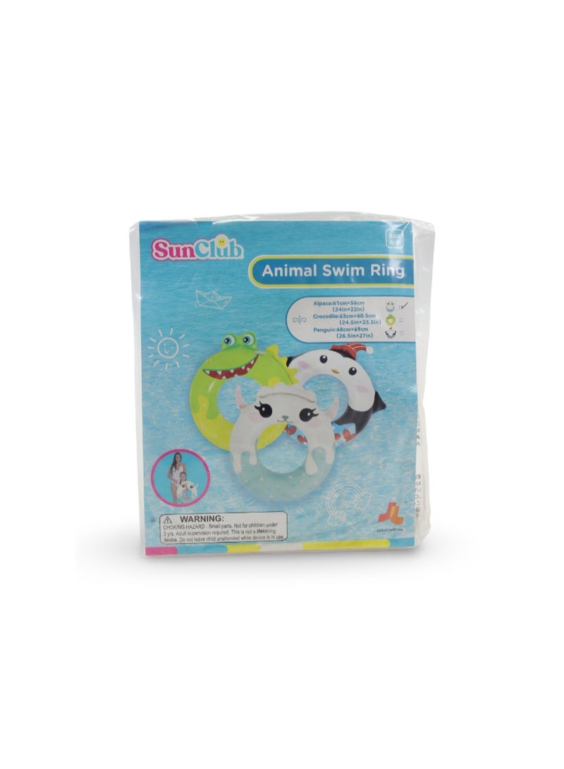 Sun Club Animal Swim Ring 61cm x 56cm (4–8y) – Alpaca - Image 1