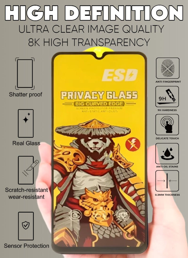 ESD 2 Pieces Tempered Dustproof Privacy Glass Screen Protector Compatible For Samsung Galaxy F22 - Image 5