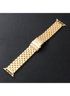 Digital Computer/smart Watch Band Stainless Steel Strap Replacement Compatible Fitbit Versa 2 3 4 Sense-Color:Tuhao Gold-Five-bead Steel Belt-Specifications:24mm (without Connector)