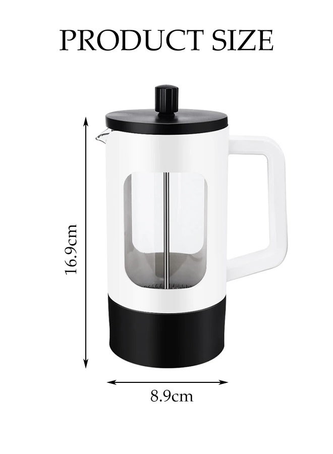 DUNISO غلاية قهوة وشاي فرنسية 600 مل، صانعة قهوة، وعاء ضغط زجاجي بوروسيليكات سميك، فلتر من الفولاذ المقاوم للصدأ، مقبض ناعم، متين ومقاوم للحرارة، لتحضير قهوة طازجة، قهوة باردة أو شاي بدون مسحوق - Image 2