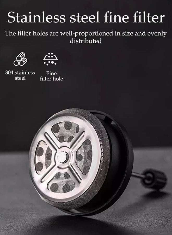 DUNISO غلاية قهوة وشاي فرنسية 600 مل، صانعة قهوة، وعاء ضغط زجاجي بوروسيليكات سميك، فلتر من الفولاذ المقاوم للصدأ، مقبض ناعم، متين ومقاوم للحرارة، لتحضير قهوة طازجة، قهوة باردة أو شاي بدون مسحوق - Image 4