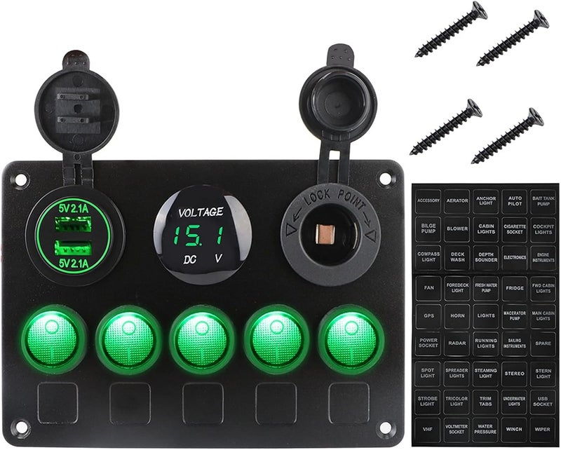 Wivplex Waterproof Car Switch Panel with Dual USB Ports - Image 1
