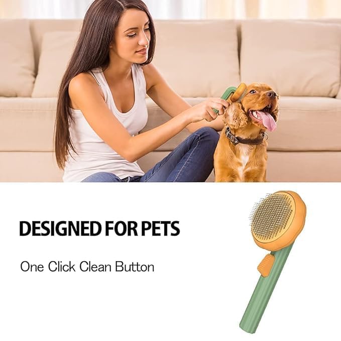ISTORE 2 in1 Self Cleaning Dog Comb & Cat Comb Pet Hair Remover Grooming Comb Gently Massage the Pets with Switch & PAIN Deshedding Tangle-Free Easy Clean Pet Comb - Image 3