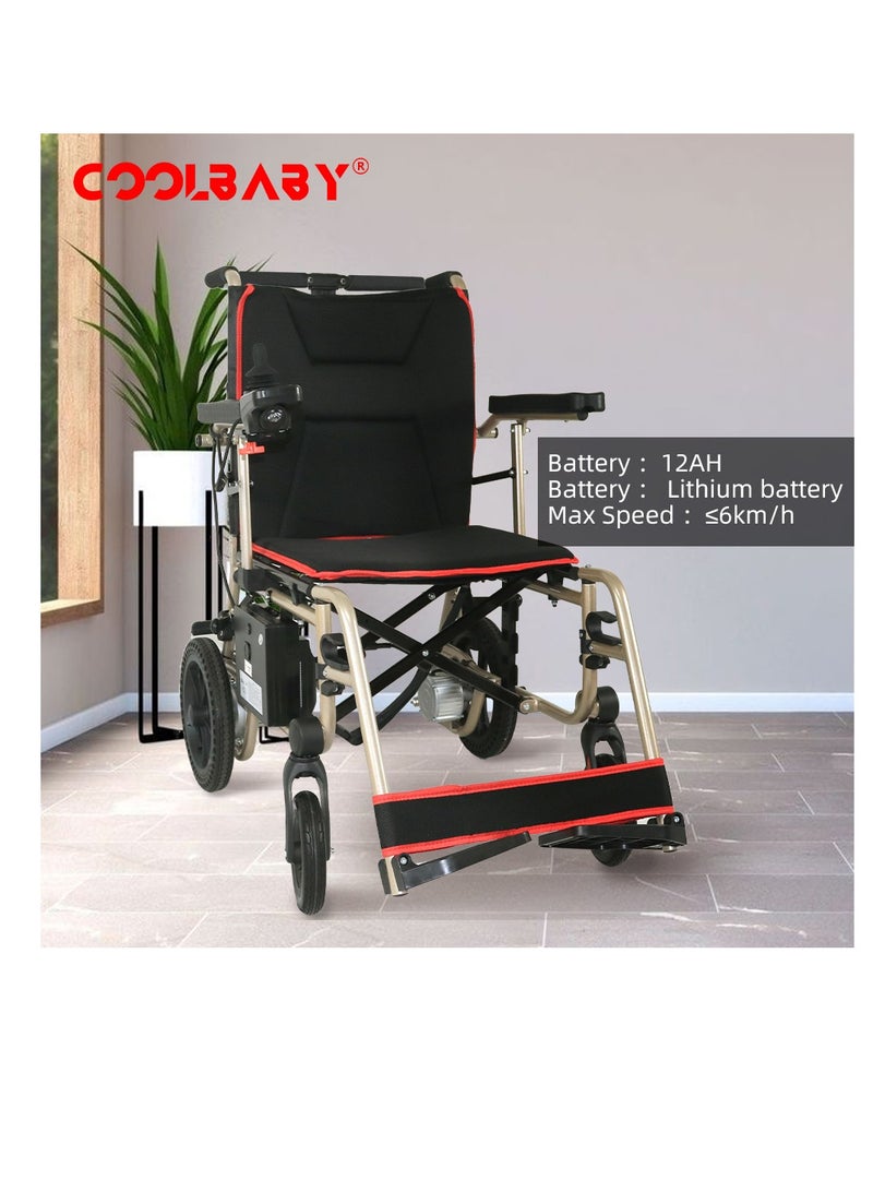 Cool Baby Golden Electric Chair For The Elderly Elderly Mobility Scooter Foldable Portable Electric Four-wheeled Mobility Scooter - Image 2