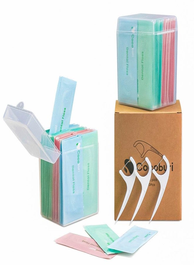 COCOBURI Dental Floss Adult Floss Picks Single Individually Packaged Ultra-Fine Adult Floss no Breakage Portable Individual Packaging 100 Count (Pack of 2 - Image 1