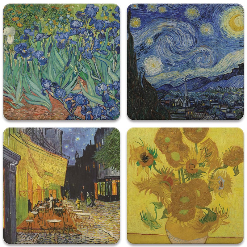 CoasterStone Classic Van Gogh Coasters  4.25""  Various - Image 1