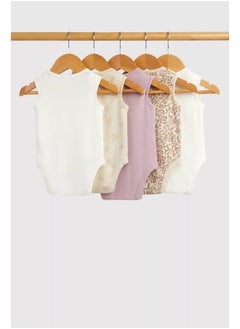mothercare Wild Flower Sleeveless Bodysuits - 5 Pack  - Image 2