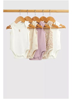 mothercare Wild Flower Sleeveless Bodysuits - 5 Pack  - Image 1