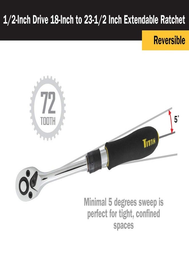 Titan 12073 1/2-Inch Drive x 18 to 23-1/2-Inch 72-Tooth Extendable Ratchet - Image 4
