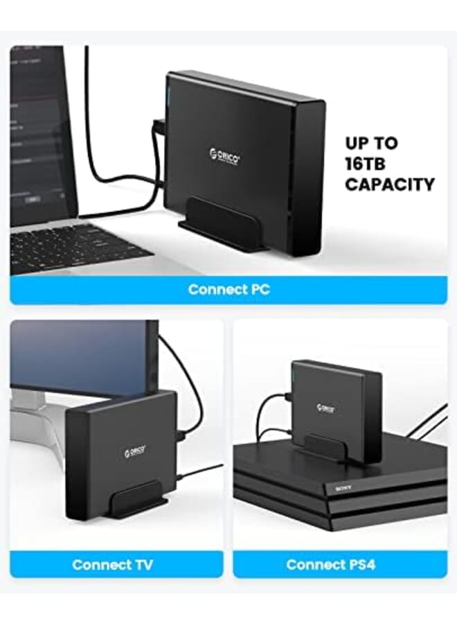 Orico 3.5’‘ Hard Drive Enclosure Usb C 3.1 To Sata 6Gbps 3.5’‘ Enclosure Usb C - Image 3