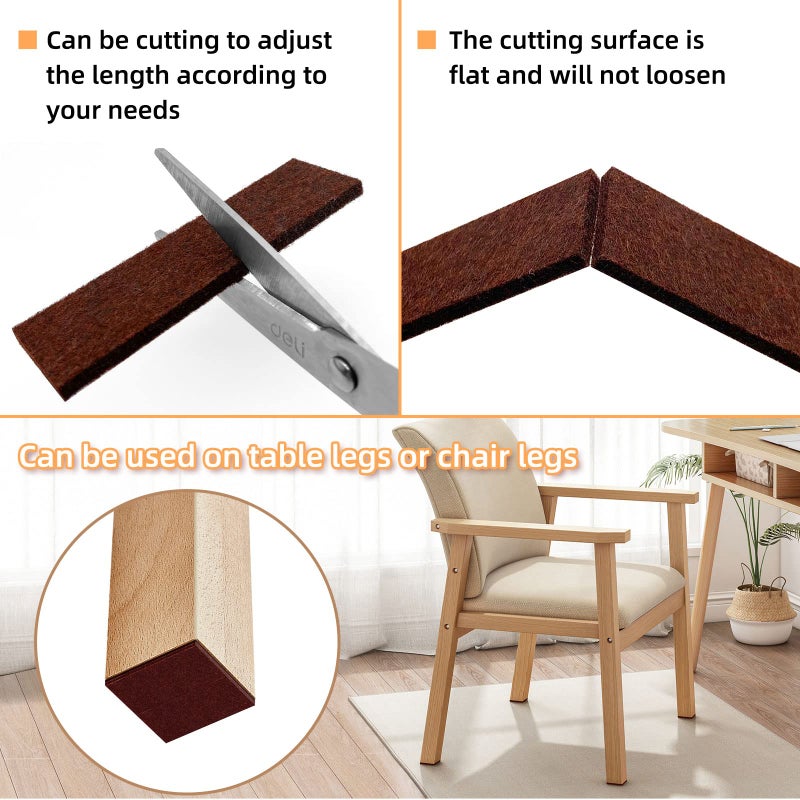 appacare ٥٤ قطعة من وسادات الأثاث المصنوعة من اللباد، ١٨ قطعة من وسادات اللباد + ٣٦ قطعة من إسفنج إيفا، وسادات عازلة للصوت ومضادة للاهتزاز لإطار السرير/لوح الرأس، واقيات أثاث من اللباد، وسادات أثاث ذاتية اللصق لأرجل الكراسي وأرجل الطاولات. - Image 4