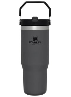 STANLEY IceFlow Flip Straw Water Bottle, 0.88L – Vacuum Insulated, Leakproof & BPA-Free – Keeps Water Cold for 12 Hours – Easy-Carry, Dishwasher Safe Stainless Steel Travel Mug (Charcoal)