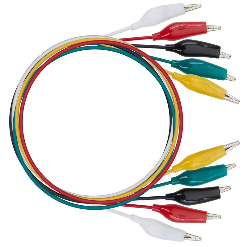 WGGE WG-026 10 Pieces and 5 Colors Test Lead Set & Alligator Clips,20.5 inches / 22 AWG Copper Wire. The Clips soldered and Stamped to The Wires. (1 Pack) - Image 5