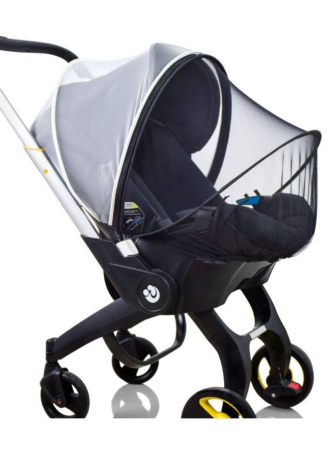 Sysmie Car Seat Mosquito Net Cover Mosquito Net For Stroller Sun Shade For Strollers Easy To Open And Closdouble Zipper Design Easy Use For Strollers Car Seatbassinetcradle (Black/White) - Image 1